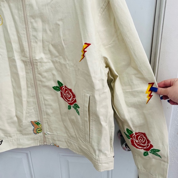 NWT fresh prints of bel-aire by drill clothing co printed zip up jacket size med - Picture 4 of 9